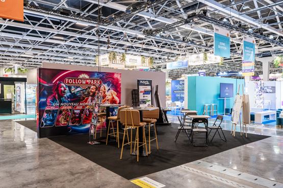 Follow Park booth at Siec, showcasing new immersive leisure experiences.