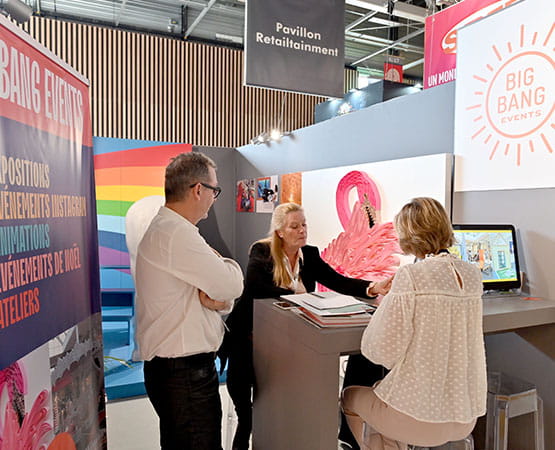 Vue du pavillon Retailtainment sur le salon Siec